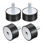 uxcell Rubber Mounts 4pcs M8 Male/Female Vibration Isolator Shock Absorber, for Garage Motor Air Compressor Car Boat Bobbins, D40mmxH20mm