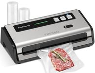FRESKO Automatic Food Vacuum Sealer, 140 Watt Vacuum Sealer Machine with Double Heat Seal, Built-in Cutter & Bag Storage, Professional Vacuum Pack Machine for Sous Vide, Includes 2 Rolls Bags(V6)