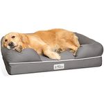 PetFusion Memory Foam Dog Bed Comfortable Soft Bed for Large Dogs Original Orthopaedic Dog Bed - Grey - Large