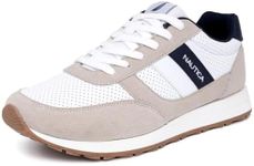 Nautica Men's Casual Lace-Up Fashion Sneakers Oxford Comfortable Walking Shoe-Outfall Perf-White-12