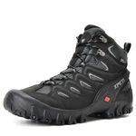 XPETI Men's Pathfinder Mid Waterproof Hiking Boots, Black, 12