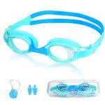 Lychico Kids Swimming Goggles, Kids Goggles Anti-Fog UV Resist Leak Proof Swimming Goggles for Kids Boys Girls, Childrens Swimming Goggles Comfortable Food Grade Silicone (Age 3-14)