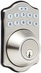 Amazon Basics Traditional Electronic Keypad Deadbolt Door Lock, Keyed Entry Option, Traditional, Satin Nickel