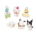 TOPPROSPER 6 Pcs Anime Brooch Pins Kitty Enamel Pins for Backpacks Clothing Jackets Hats Kawaii Cartoon Cat Dog Decoration Gifts