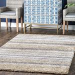 Plush Carpet Handwoven Shaggy Area Rug (12X18 Feet, Microfibre, Multi)