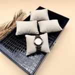 La Trove Premium Velvet Bracelet Watch Pillow Set - Jewellery Cushion Holder Organizer for Bracelets & Watches - Pack Of 4, Cream