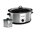 Crockpot SCV803-SS 8 quart Manual Slow Cooker with 16 oz Little Dipper Food Warmer, Stainless Steel