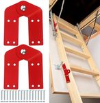 Tandefio 2 Pcs Attic Ladder Hinge Herringbone Ladder Tie Rod with Anti Slip Screws Red Attic Ladder Accessories Step Ladder Hinge Replacement Kit