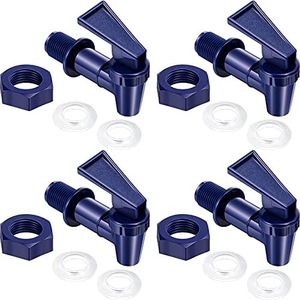 Replacement Cooler Faucet Water Bottle Jug, Dispenser Tap Set, Reusable Spigot Spout Water Beverage Lever Pour Dispenser Valve Water Crock Tap (Deep Blue,4 Sets)