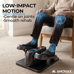 Amonax Electric Pedal Exerciser – Under Desk Elliptical Bike for Home Cardio, Mini Cycle Trainer for Elderly