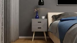 woodluv Bedside Table Drawers, 2 Drawer Bedside Side Table Cabinet Storage Unit, Grey, 40 x 40 x 61.5cms