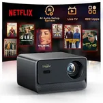 Projector with WiFi and Bluetooth, Mini-Projector: [NetflixCertified & AI Auto-Setup System & Live TV& 1000ANSI & 800+Built-inApps &Browser],Lisowod L03Pro 1080P Smart Portable-Outdoor-Movie Projector