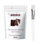 ARUHIU Hair Removal Wax Powder, Chocolate Wax Powder 10 Min Painless Herbal Hair Removal Waxing Powder, for Hair Removal Easy to use at home, No chemicals - No Irritation, No Skin rashes for Women and Girls (100gm)