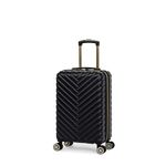 KENNETH COLE Reaction Women's Madison Square Hardside Chevron Expandable Luggage, Black, 20-Inch Carry On, Madison Square Hardside Chevron Expandable Luggage