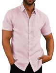 COOFANDY Men's Shirt Textured Designer Western Work Regular Fit Shirt Pink