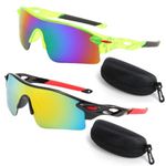 2 Pack Kids Sports Sunglasses for Boys Baseball Girls Softball Age 4-12 Lightweight frame Youth Sunglasses Cycling Golf