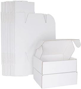 White Corrugated Cardboard Shipping Boxes, 150x100x50mm (6"x4"x2") Small Parcel Boxes, Packaging Mailing Boxes for Business, Posting, Small Packet Shipping, Storing or Gift(Pack of 10)