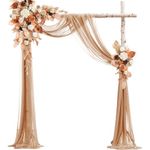 Mtgluk Wedding Arch Draping Fabric, 30" x 240" Large Size Sheer Chiffon Drapes Arbor Drapery for Engagement Ceremony Birthday Party Stair Bow Major Festivals Decorations 1 Panel (Champagne)