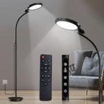 Happy Lamp 10000 LUX UV-Free Daylight Lamp, 2 in 1 Desk & Floor Lamp, 5 Colors & 5 Brightness Levels for Study/Home/Office (Black)