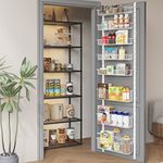 COVAODQ 8-Tier over door spice rack,hanging door storage kitchen,over door storage kitchen,Pantry Organizer Metal Hanging Kitchen Spice Rack Can Organizer(white)