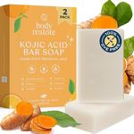 Body Restore Kojic Acid Soap,(Orange 2 Pack), with Vitamin C,E, Shea Butter, Collagen, Hyaluronic Acid, Turmeric, Retinol, All Natural Soap Bar, Paraben Free