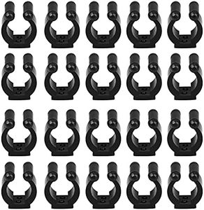 EEEKit 20 Pieces Fishing Rod Holders, Wall Mounted Fishing Pole Holder Clip Storage Rack, Black Storage Clips Clamps Holder Rack Organizer for Fishing Rod Billiards Cue Snooker Cue