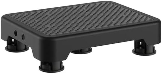 Ronlap One Step Stools for Adults, Portable Safety Step Platform for Seniors Small Plastic Bedside Step Stool Mobility Wide Step Stools Elderly Assistance for Shower Bed Car Stair Outdoor, Black-Black