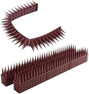 KOTTO 17ft Bird Spikes for Pigeon, Squirrel Raccoon & Other Animals, Plastic Fence for Yard, Ledges, Roof, Parapet Wall, Porch, Garden, Keep Animals Away(Set of 12)