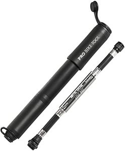 PRO BIKE TOOL Bike Pump with Gauge Fits Presta and Schrader - Accurate Inflation - Mini Bicycle Tire Pump for Road, Mountain and BMX Bikes, High Pressure 100 PSI, Includes Mount Kit.…