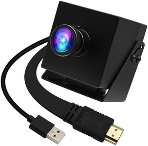 ELP 4K HDMI USB Camera Wide Angle PC Camera for Computer Monitor Simultaneously Output Mini UVC USB2.0 Webcam 2X Digital Zoom H.264 8mp USB Security Camera (120degree no Distortion Lens)