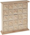 Artemio Wooden Chest with 25 Drawers, Beige, Wood, 32,5 x 32,5 x 8 cm