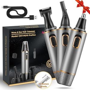 AREYZIN Nose Hair Trimmer for Men Rechargeable 3-in-1 Versatile Nose Trimmer Professional Painless Hair Trimmer for Ear Beard Facial Pubic Trimmer for Men, Wet or Dry Use,Dual Edge Blades