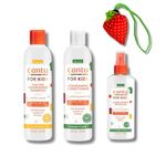 Cantu Care for Kids Shampoo Conditioner Detangler Value bundle Bonus Shopping bag(Package May Vary)