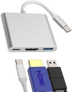 USB C to HDMI Hub for IPhone(3in1)USB A OTG Adapter Type C Charger Cable Multiport Splitter Thunderbolt Docking Station Monitor Dongle Laptop Computer Mouse Macbook for Apple 15 Pro Max Plus Ipad Pro