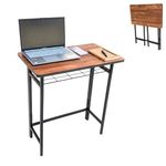 ANEXO Metal Office Desk | Folding Computer Table | Work from Home Laptop Table | Foldable Study Table Large (Beige)