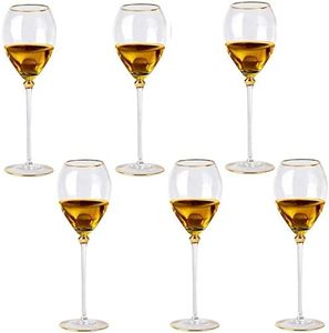 GOCART WITH G LOGO Crystal Clear Bordeaux Stem Wine Glass (BORDEAUX WINE GLASS GOLD RIM (PACK of 6))
