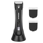 ManWills Body Hair Trimmer Men - Ball Trimmer Men, 2 Replaceable Ceramic Blades, Waterproof Ball Shaver Men with Charging Dock, Rechargeable, 7000RPM Motor Body Groomer Men, Pubic Trimmer Men