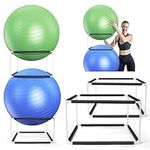 Kevenal Exercise Ball Holders 2-Pack Yoga Ball Holder, Extra Yoga Ball Storage in Your Studio or Home Gym, Easy Assemble Stable Yoga Ball Holder Stand, Home Gym Accessories Yoga Ball Stackers