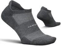 Feetures High Performance Cushion No Show Tab - Running Socks for Men and Women - Athletic Ankle Socks - Moisture Wicking- Small, Heather Gray