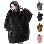 Hoodie Blanket, Oversized Sherpa Hoodie, Wearable Hoodie Sweatshirt Blanket, Super Soft Warm Comfortable Blanket Hoodie, One Size Fits All Adults Men Women