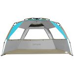 G4Free G4Free Easy Set up Beach Tent Pop up Sun Shelter Large Family Beach Shade UV Protection for Baby Kids,4 Person Portable Camping Shelter for Sports Beach Tour Hiking Fishing or Picnic(Lake Blue)