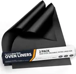 Oven Liners for Bottom of Oven - 2 Pack Large Heavy Duty Mats, 17”x25” Non-Stick Reusable Liner for Electric, Gas, Toaster Ovens, Grills - BPA & PFOA Free Kitchen Accessory to Keep Oven Clean (Black)