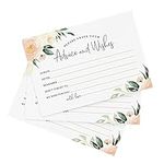 Bliss Collections Advice and Wishes Cards - 50 Mad Libs Blush Floral Theme, 4x6 Heavyweight, Uncoated Card Stock for Weddings, Wedding Receptions, Bridal Showers and Essential Wedding Decorations