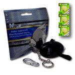 Minder® 140db Police Approved Mini Minder Loud Personal Staff Panic Rape Attack Safety Security Alarm Keyring with Torch - Secured by Design Approved (Police Preferred Specification) - With Spare Set of Batteries - Available in a range of attractive colours! (Black)