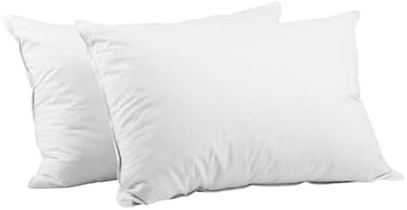 Giselle Bedding Goose Down Feather Pillow Set of 2, Classic Knife-Edge Hotel Luxury Bed Pillows, Cushion with Cotton Fabric Cover Soft and Support Medium Firm, Side Stomach Back Sleeper