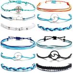 choice of all Summer String Wave Bracelets Adjustable Friendship Strand Bracelet for Women Girls Jewelry (I:4 Sets)
