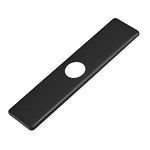 Sink Hole Cover Matte Black 10 Inch 1 or 3 Hole Long Rectangle Cover Deck Plate Faucet Escutcheon for Bathroom or Kitchen Vanity Sink Faucet Stainless Steel,Leed-Free