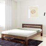 Amazon Brand - Solimo Kaimbe Queen Size Solid Sheesham Wood Bed Without Storage (Natural Finish)