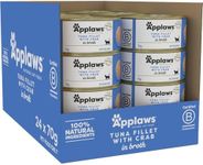 Applaws 100% Natural Wet Cat Food Tuna Fillet with Crab in Broth Tin 70g (Pack of 24), Limited Ingredients Pet Food