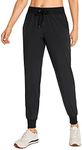 CRZ YOGA Women's Light Weight Drawstring Training Sports Jogger Pant with Pocket Black X-Small